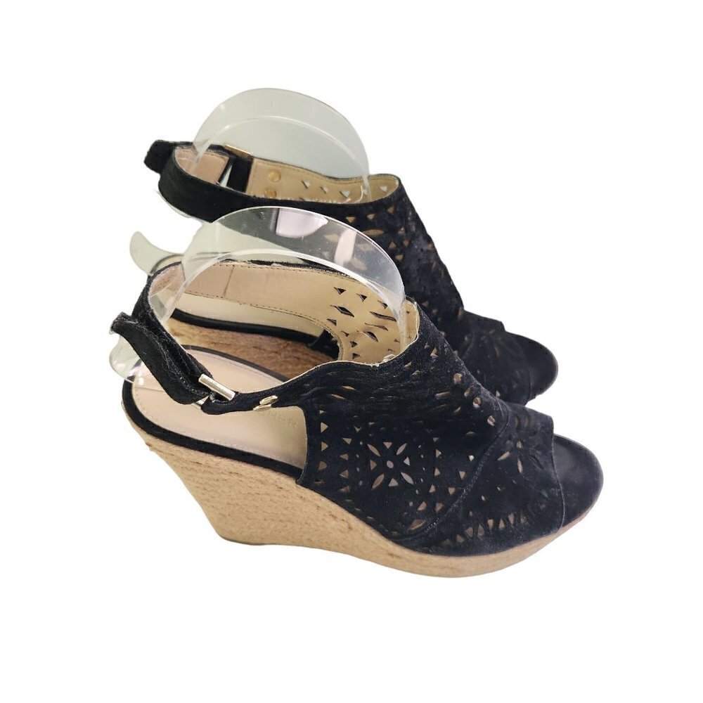 Marc Fisher Harlea Leather Peeptoe Platform Sandals Size 8.5M